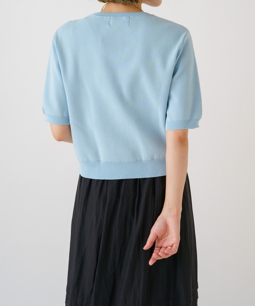 「Omekashi」 半袖ニット FREE オフホワイト レディース_画像6