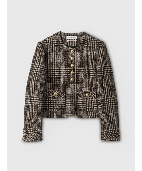 EIMY ISTOIRE ジャケット ノーカラージャケット ツイードノーカラー