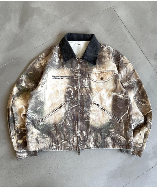 perushuブラウン ジッパー付きジャケット Mサイズ Perushu ジップアップブルゾン MEDIUM ブラウン メンズ : ZOZOTOWN