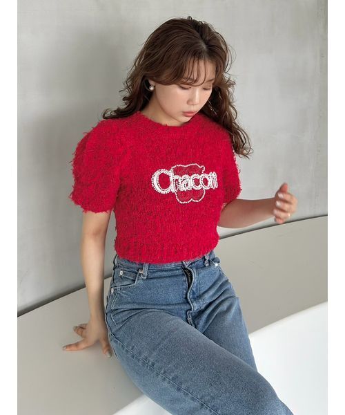 SNIDEL（スナイデル） 半袖ニット「Chacottコラボ」 ONE SIZE シルバー