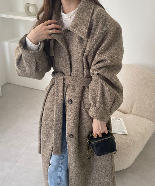 「andme」 ステンカラーコート M ブラウン レディース_画像9