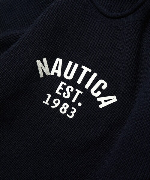 「NAUTICA」 長袖ニット MEDIUM ブラック メンズ_画像5
