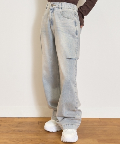 「LOVETOXIC」 「KIDS」デニムパンツ - サックスブルー キッズ_画像2