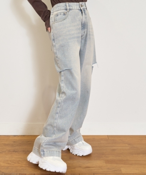 「LOVETOXIC」 「KIDS」デニムパンツ - サックスブルー キッズ_画像3