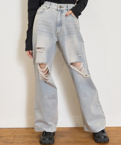 「LOVETOXIC」 「KIDS」デニムパンツ - サックスブルー キッズ_画像8