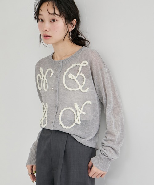 LE CERCLE par rope' カーディガン 「新色追加」コード刺繍シアー
