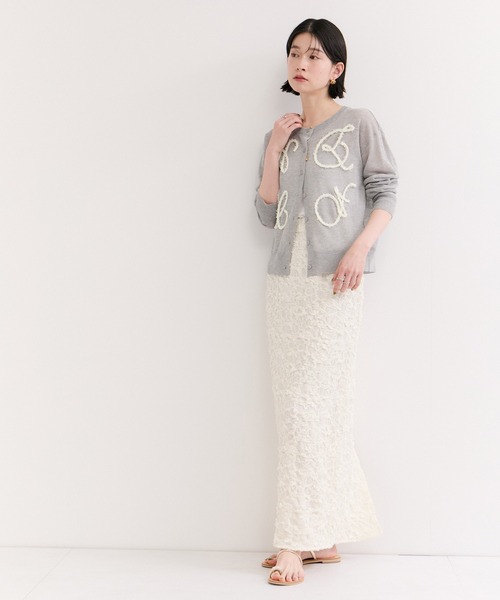 LE CERCLE par rope' カーディガン 「新色追加」コード刺繍シアー
