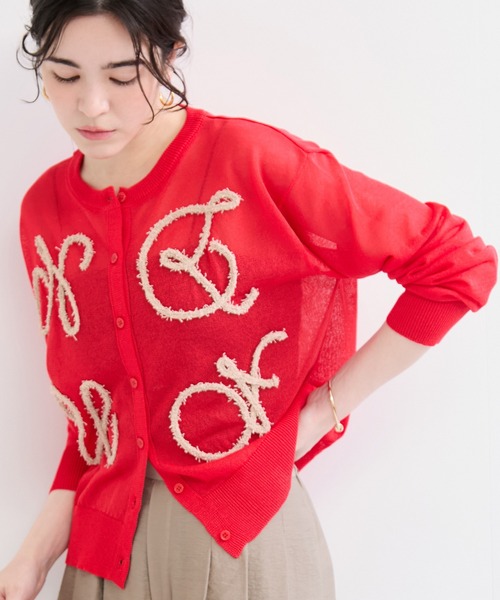 LE CERCLE par rope' カーディガン 「新色追加」コード刺繍シアー