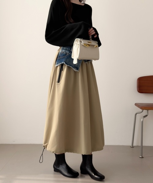 ABITOKYO（アビトーキョー） ロング スカート 裾ドロストレイヤード