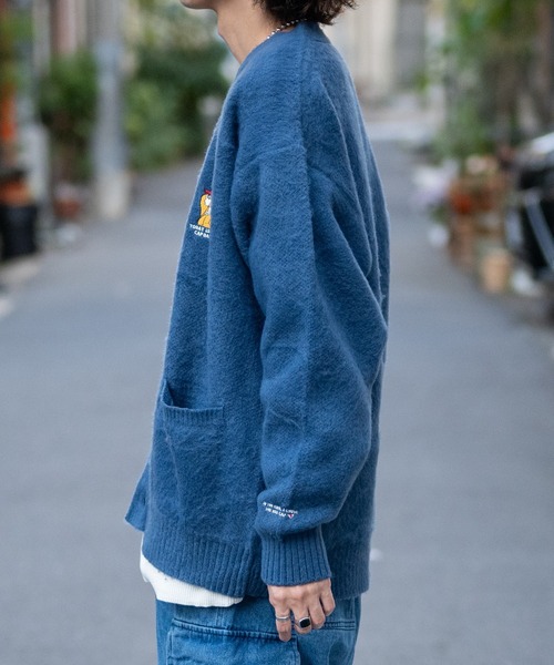 「Red Cap Girl」 ニットカーディガン MEDIUM ブラック メンズ_画像7