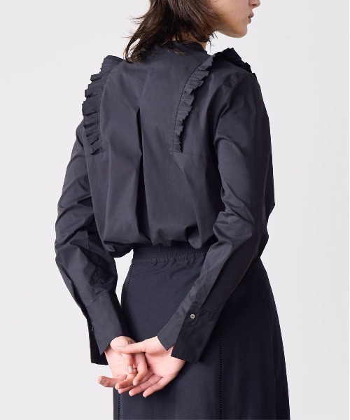 ブラウス シャツ tuck pleats jabot blouse レディースの画像