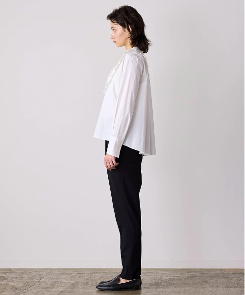 ブラウス シャツ tuck pleats jabot blouse レディースの画像