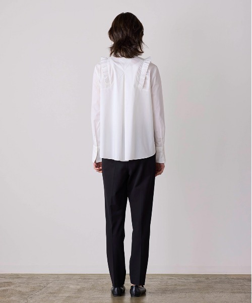 ブラウス シャツ tuck pleats jabot blouse レディースの画像