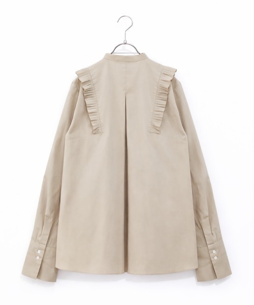 ブラウス シャツ tuck pleats jabot blouse レディースの画像