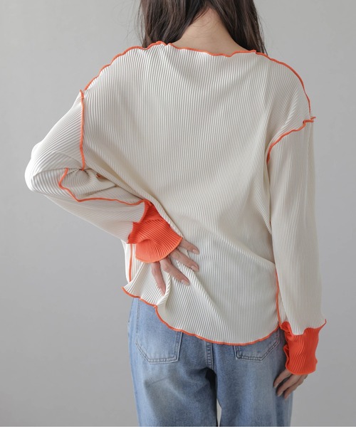 「La-gemme」 長袖カットソー フリー アイボリー レディース_画像2