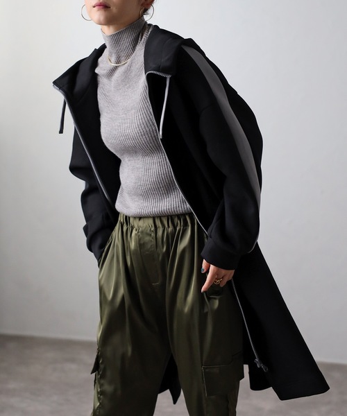 「&HALF」 「noa-ge」ジップアップパーカー M アイボリー レディース_画像6