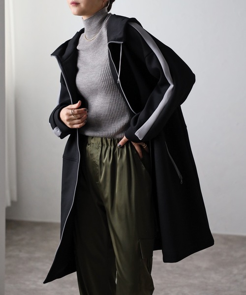 「&HALF」 「noa-ge」ジップアップパーカー M アイボリー レディース_画像7