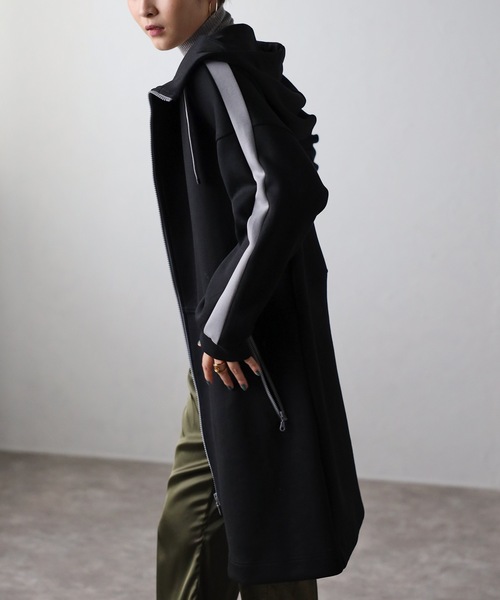 「&HALF」 「noa-ge」ジップアップパーカー M アイボリー レディース_画像8