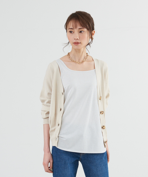 「abahouse mavie」 ニットカーディガン フリー パープル レディース_画像4