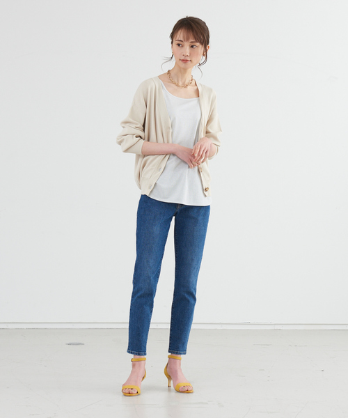 「abahouse mavie」 ニットカーディガン フリー パープル レディース_画像5