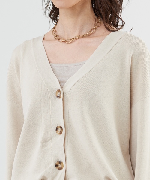 「abahouse mavie」 ニットカーディガン フリー パープル レディース_画像9