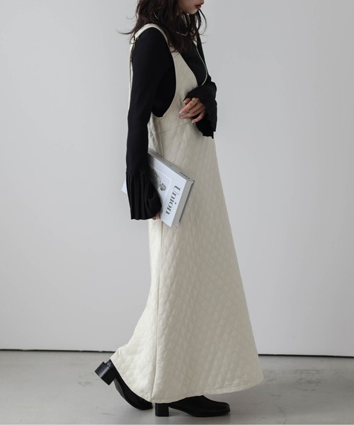 「La-gemme」 サロペットスカート フリー アイボリー レディース_画像8