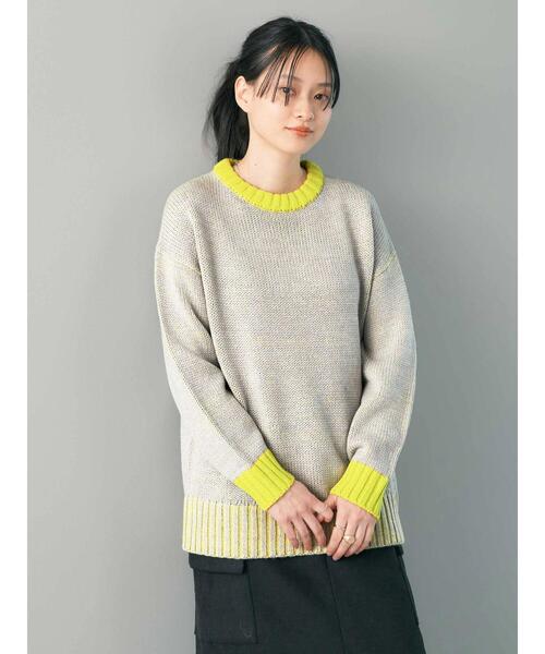 「AMERICAN HOLIC」 長袖ニット M イエロー レディース_画像3