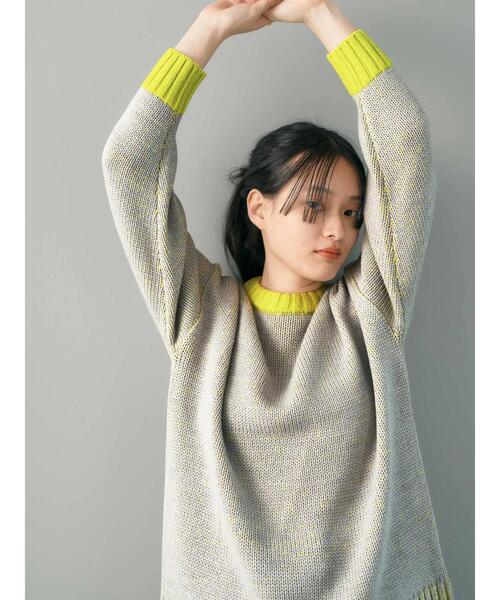 「AMERICAN HOLIC」 長袖ニット M イエロー レディース_画像4