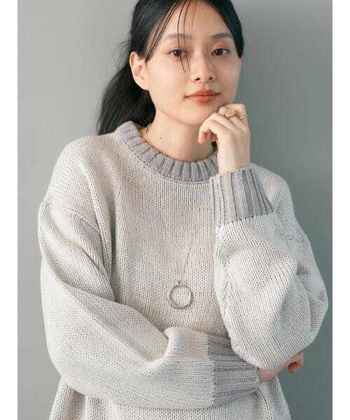 「AMERICAN HOLIC」 長袖ニット M イエロー レディース_画像9