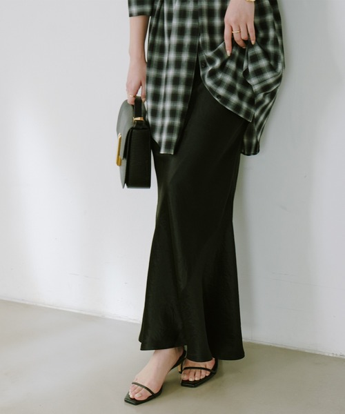 「anuans」 スカート SMALL グリーン レディースの画像