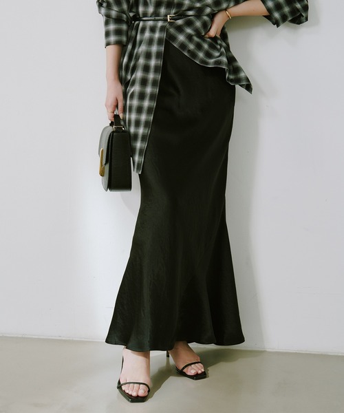 「anuans」 スカート SMALL グリーン レディースの画像