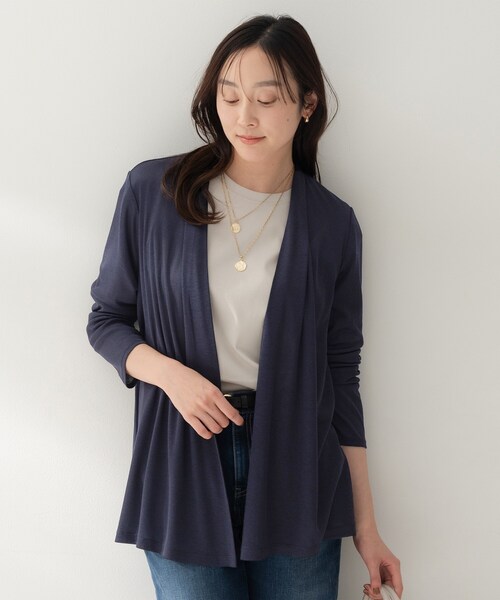 カーディガン 「接触冷感/UVカット/遮熱機能」フライスジャージカーディガン レディースの画像