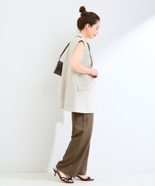 ワイドパンツ パンツ 「追加2」手洗い可 / セルロースカルゼベイカーイージーパンツ レディースの画像