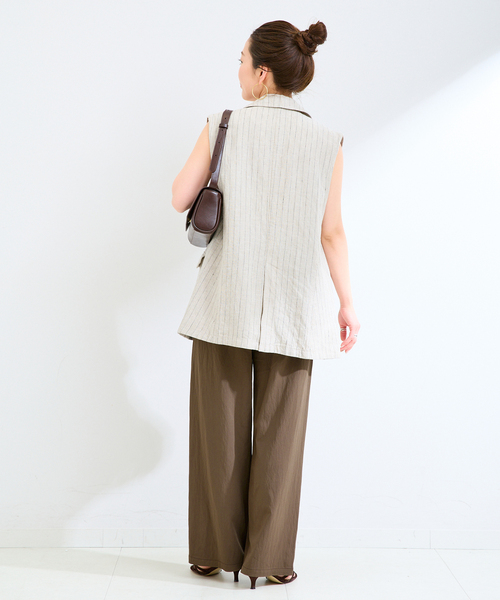 ワイドパンツ パンツ 「追加2」手洗い可 / セルロースカルゼベイカーイージーパンツ レディースの画像