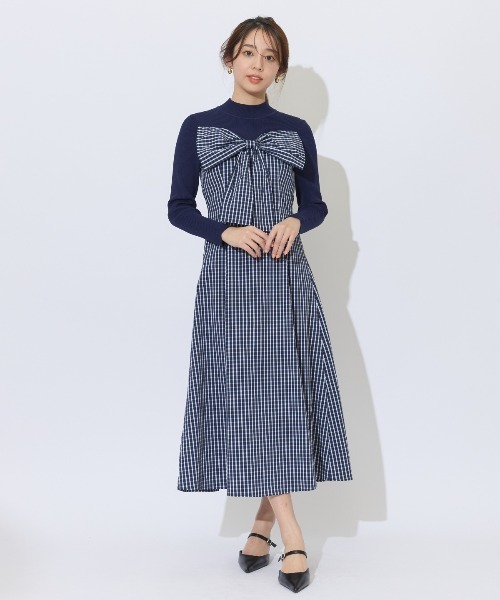 「AND COUTURE」 ドッキングワンピース FREE ブラック レディースの画像