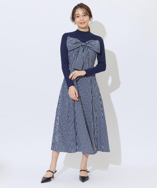 「AND COUTURE」 ドッキングワンピース FREE ブラック レディースの画像