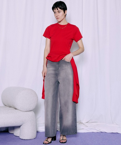 Ruffle Hem T-Shirt ホワイト MAISON SPECIAL（メゾンスペシャル） tシャツ 半袖 Ruffle Hem T-Shirt