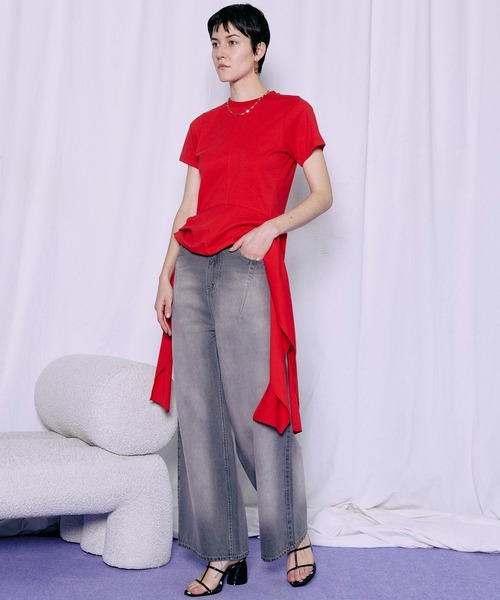 MAISON SPECIAL（メゾンスペシャル） tシャツ 半袖 Ruffle Hem T-Shirt