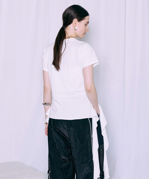 MAISON SPECIAL（メゾンスペシャル） tシャツ 半袖 Ruffle Hem T-Shirt