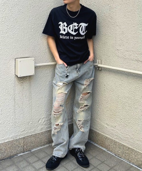 B.R.U ジーンズ ダメージデニム メンズ レディース : ZOZOTOWN Yahoo