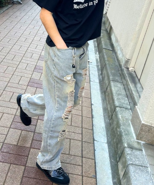 B.R.U ジーンズ ダメージデニム メンズ レディース : ZOZOTOWN Yahoo