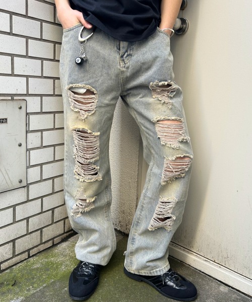 B.R.U ジーンズ ダメージデニム メンズ レディース : ZOZOTOWN Yahoo