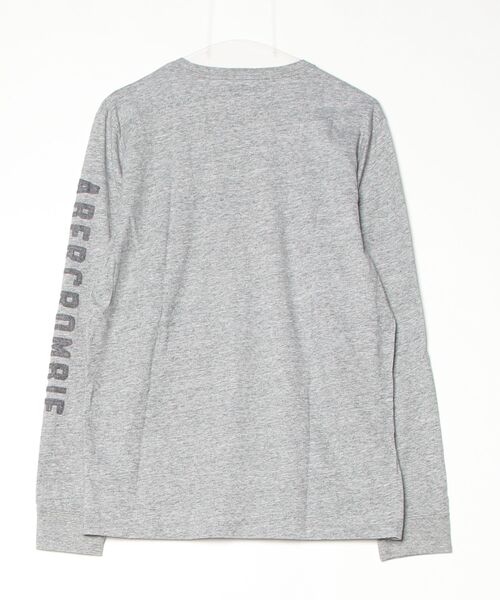 「Abercrombie&Fitch」 ワンポイント長袖Tシャツ M グレー メンズ_画像2
