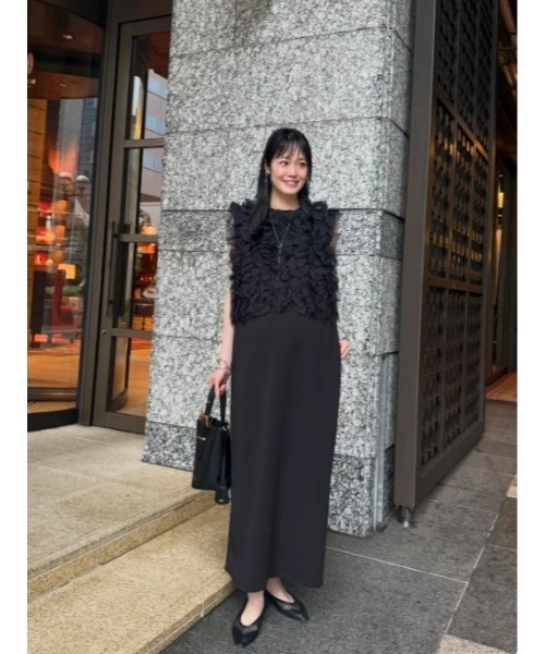 【美品】GUCCI ノースリーブワンピース 大きいサイズ ブラック タック KOBE LETTUCE（神戸レタス） ワンピース 「 mayuさんコラボ 」 タック