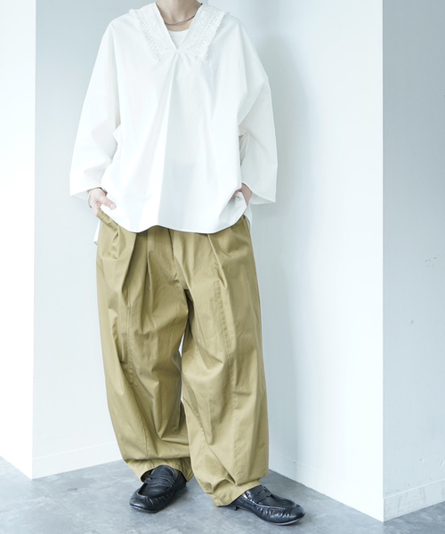 パンツ ツイル シームパンツ レディースの画像
