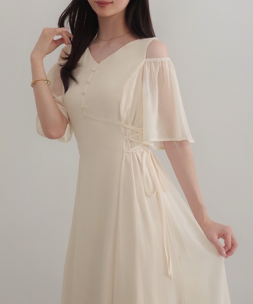 「CENEA」 7分袖ワンピース X-LARGE アイボリー レディース_画像6