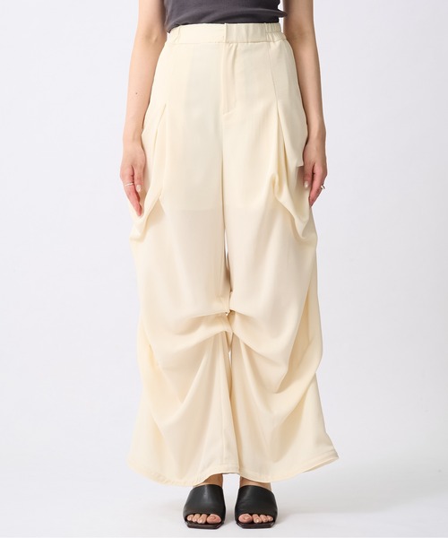 ワイドパンツ カーゴパンツ 「OMMO(オーエムエムオー)」DLAPE TUCK PT