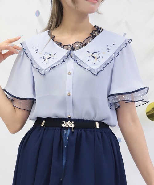 axes femme（アクシーズ ファム） ブラウス シャツ 半袖 ルミナス