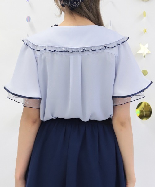axes femme（アクシーズ ファム） ブラウス シャツ 半袖 ルミナス