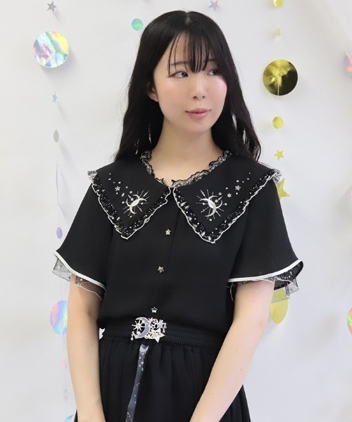 axes femme（アクシーズ ファム） ブラウス シャツ 半袖 ルミナス
